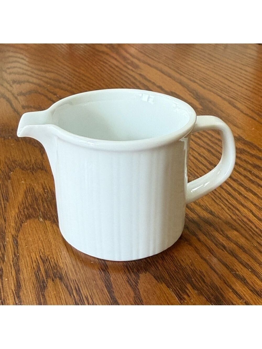 White Ceramic Creamer Pitcher - Picture 2 of 7